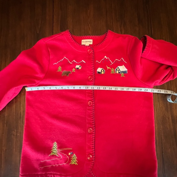 Breckenridge Women's Red Country Christmas Embroidered Jacket, Size Medium - Picture 10 of 12